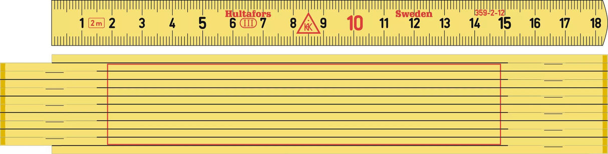 Miara składana z włókna szklanego z personalizowanym nadrukiem — 2 m, 2 sekcji