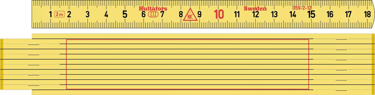 Miara składana z włókna szklanego z personalizowanym nadrukiem — 2 m, 2 sekcji