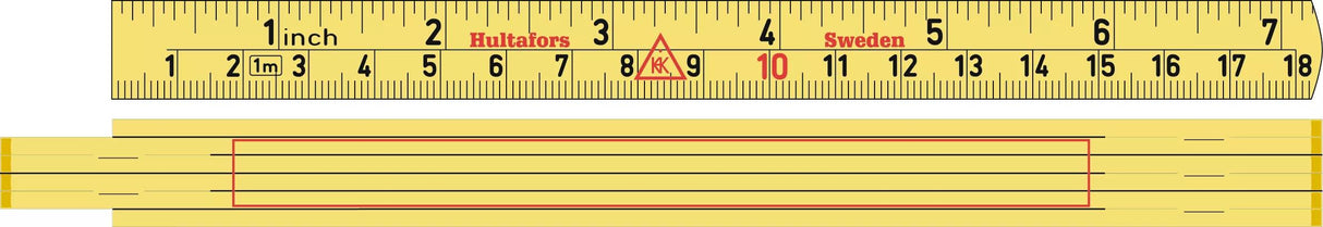 Miara składana z włókna szklanego z personalizowanym nadrukiem — m, z podziałką w mm i calach