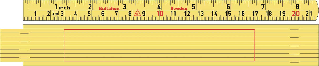 Miara składana z włókna szklanego z personalizowanym nadrukiem — z podziałką w mm i calach